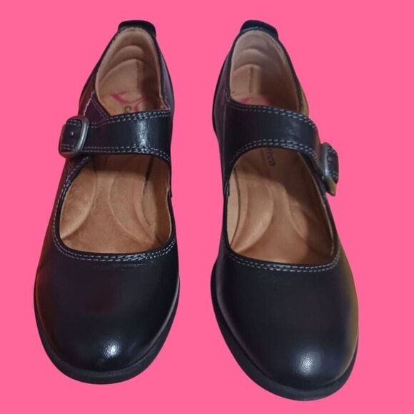 Comfortiva Shoes - Comfortiva Womens Quanita Black Leather Mary Jane Shoes Size 6M
